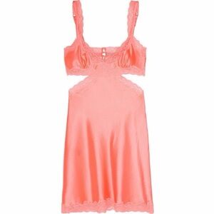 Stella McCartney Clara Whispering Cutout Chemise satin lace slip dress
